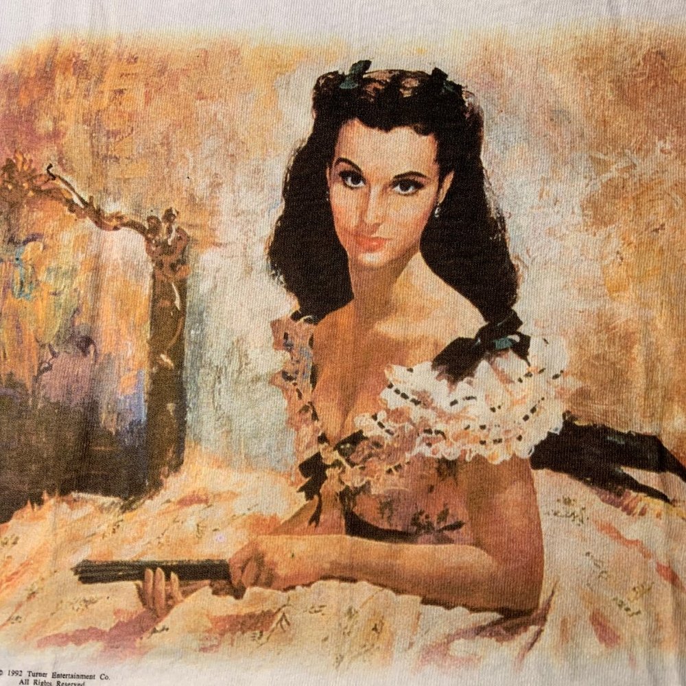 Vintage Gone with the Wind T- Shirt New Medium with Scarlett O'Hara in BBQ Dress